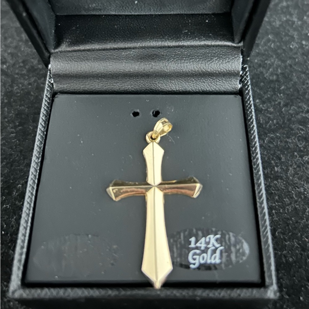 14K Solid Gold Cross Pendant David Yurman Style 🔥
